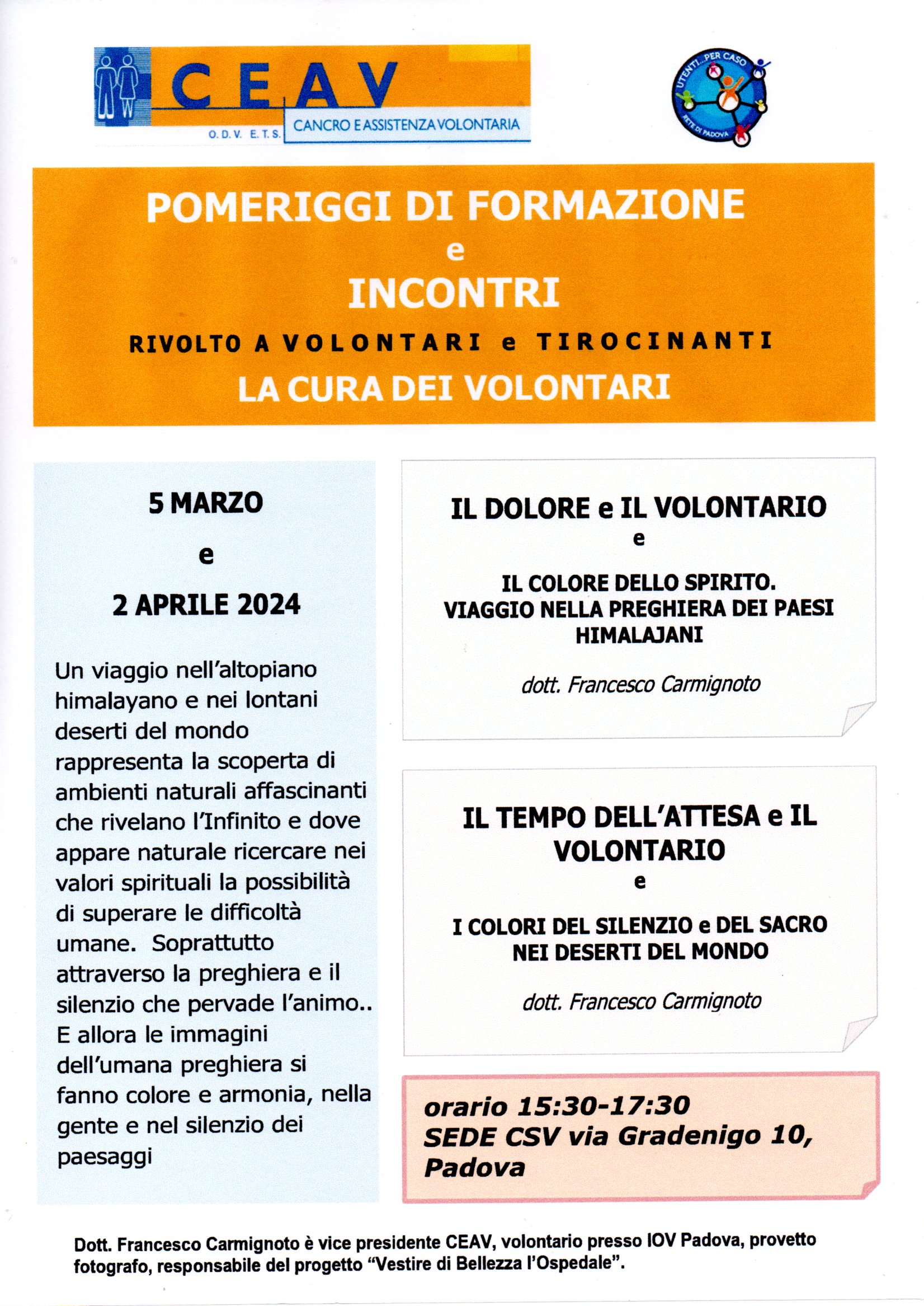 LA CURA DEI VOLONTARI
