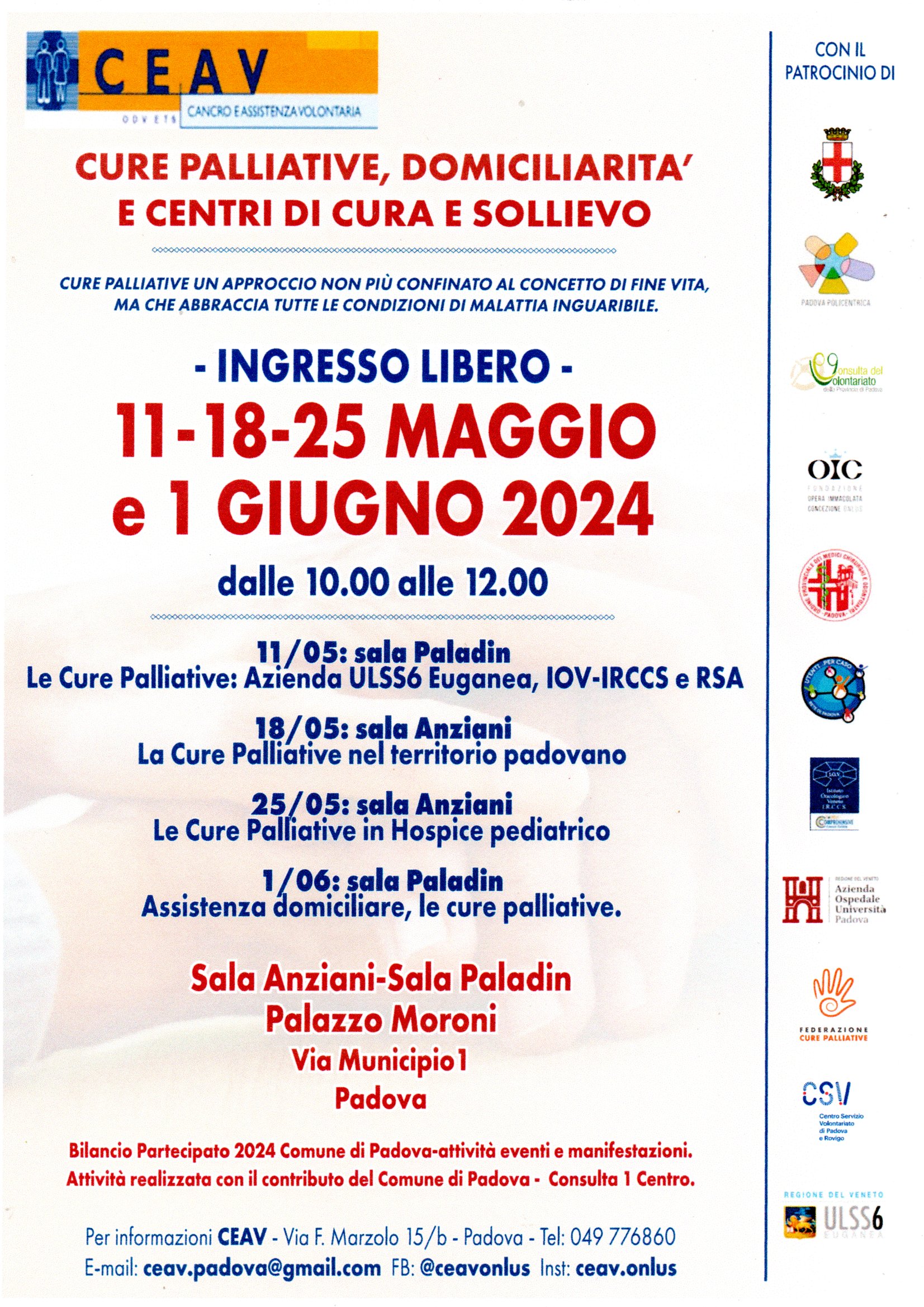CURE PALLIATIVE, DOMICILIARITA' E CENTRI DI CURA E SOLIEVO.