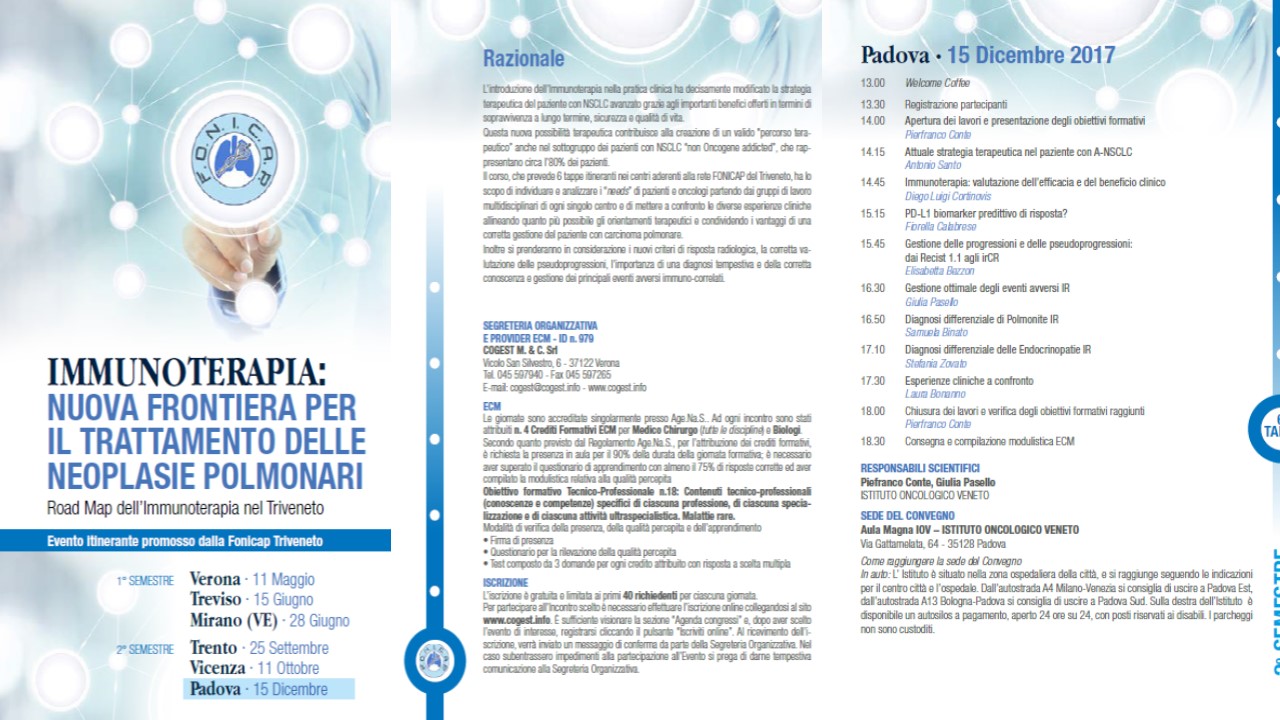 IMMUNOTERAPIA: NUOVA FRONTIERA PER IL TRATTAMENTO DELLE NEOPLASIE POLMONARI.